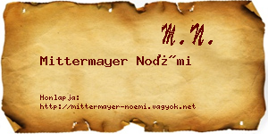 Mittermayer Noémi névjegykártya